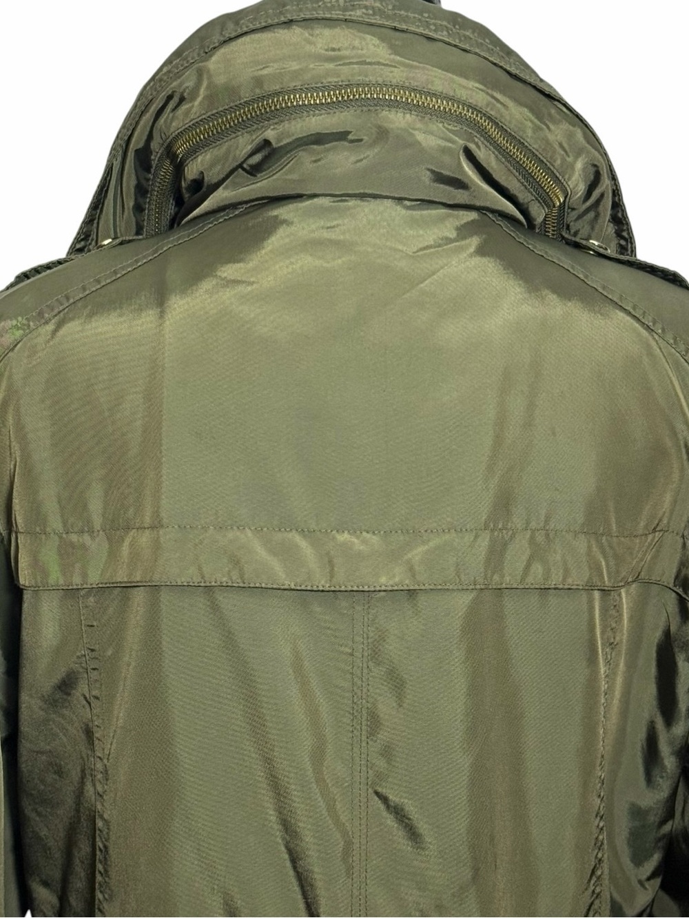 Michael Kors Hooded Utility Jacket Olive Green Anorak Coat Size S - Picture 10 of 16